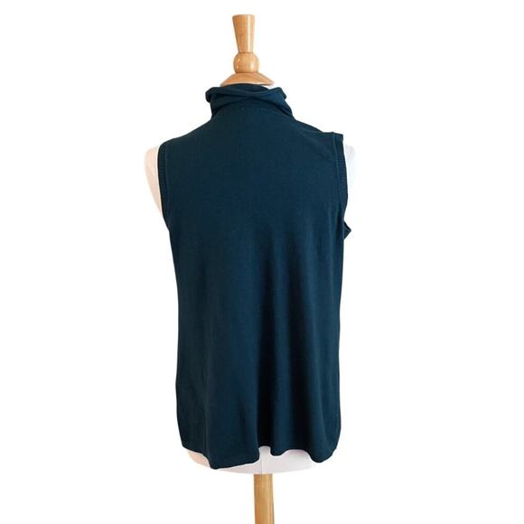 Chico's Zenergy Cotton Blend Turtleneck Tank/Tunic in Teal Blue/Green, Size M - Picture 3 of 11